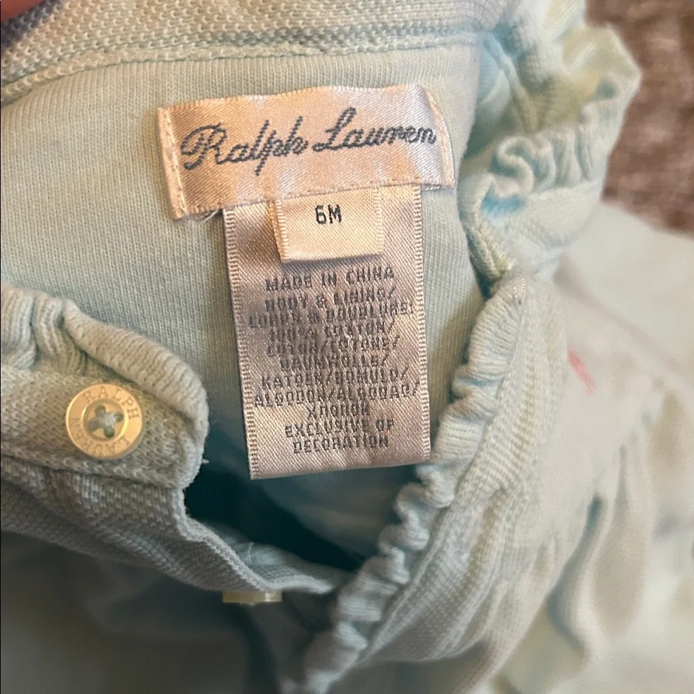 Ralph Lauren Lt Blue Baby Romper 6 Mo